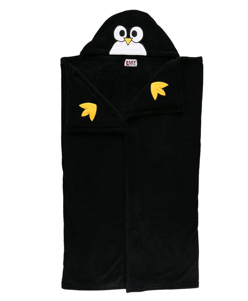 Lazy One Wearable Hooded Blanket for Kids, Animal Hooded Blanket (Penguin) - Image 3